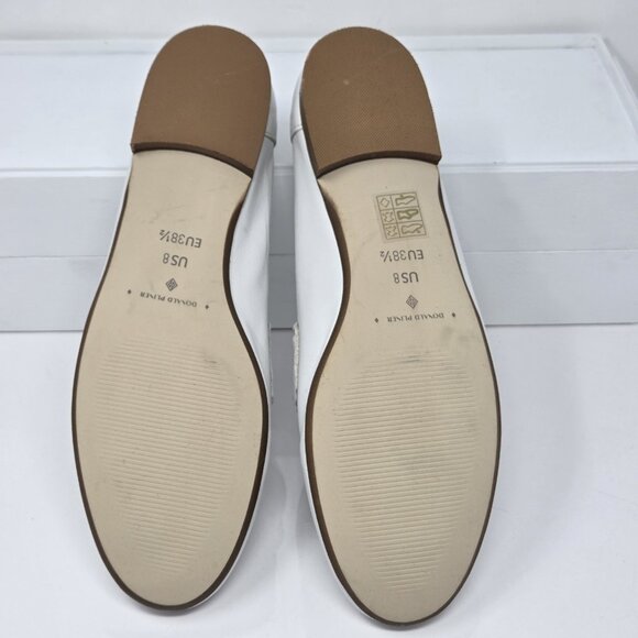 Donald Pliner Womens 8 Loafers Nolin Leather White Chain Rich Mom Luxury Preppy - Picture 8 of 8